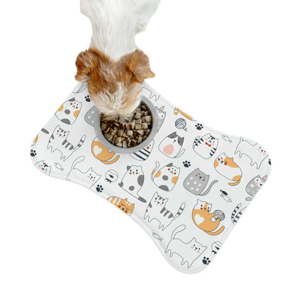 Personalized Pet Feeding Mats - Stylish Bone & Fish Designs for Your Furry Friend