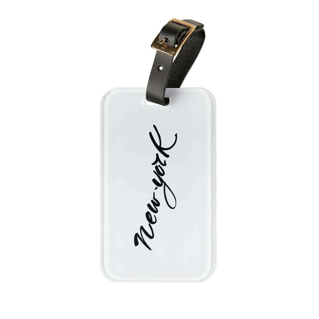 Personalized Premium Acrylic Luggage Tags with Adjustable Leather Strap