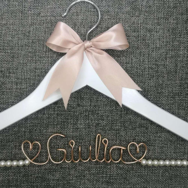 Personalized Wedding Dress Hanger - Custom Bridal Party Keepsake Gift