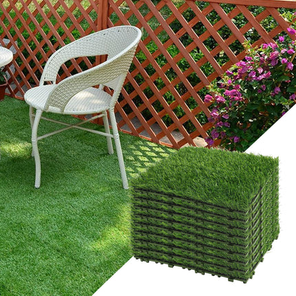 Pet-Friendly Artificial Grass Turf Tiles - Transform Your Home and Balcony with Easy Maintenance - Available in Sets of 6 or 12 - Très Elite