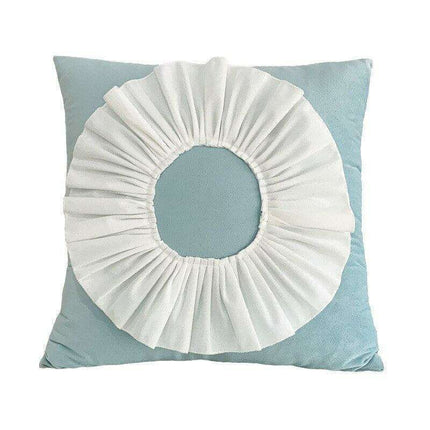 Pink and White Floral Velvet Tufted Throw Pillow Set with Fringe Trimming - Très Elite