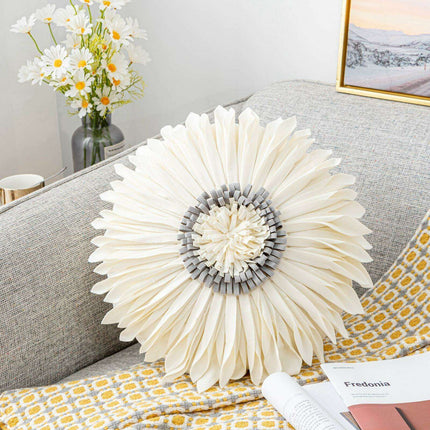 Pink and White Floral Velvet Tufted Throw Pillow Set with Fringe Trimming - Très Elite