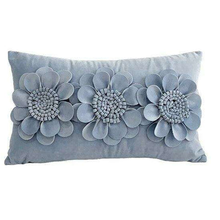 Pink and White Floral Velvet Tufted Throw Pillow Set with Fringe Trimming - Très Elite