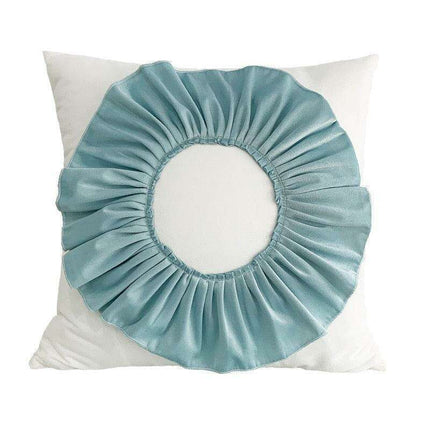Pink and White Floral Velvet Tufted Throw Pillow Set with Fringe Trimming - Très Elite