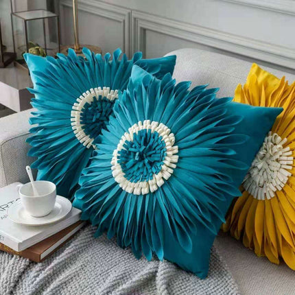 Pink and White Floral Velvet Tufted Throw Pillow Set with Fringe Trimming - Très Elite