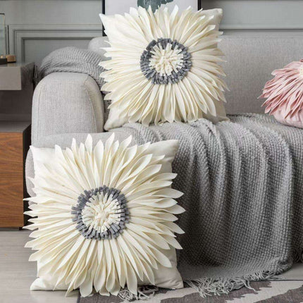 Pink and White Floral Velvet Tufted Throw Pillow Set with Fringe Trimming - Très Elite