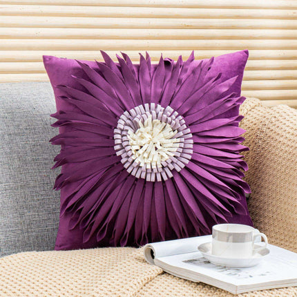Pink and White Floral Velvet Tufted Throw Pillow Set with Fringe Trimming - Très Elite