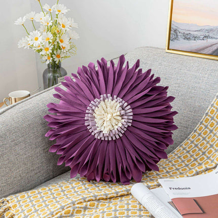 Pink and White Floral Velvet Tufted Throw Pillow Set with Fringe Trimming - Très Elite