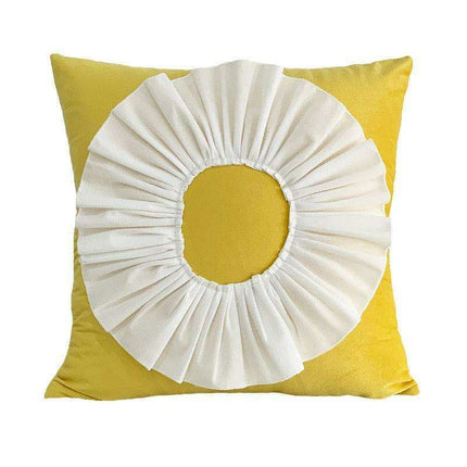 Pink and White Floral Velvet Tufted Throw Pillow Set with Fringe Trimming - Très Elite
