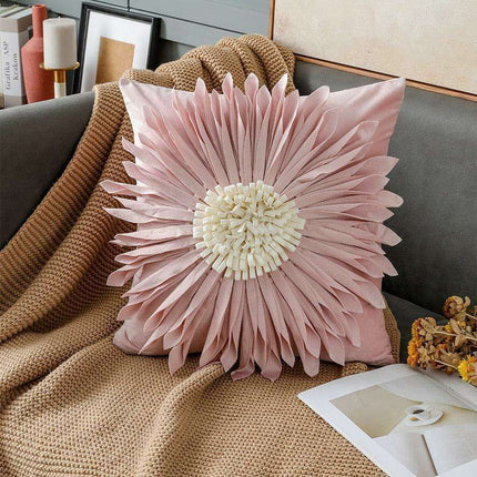 Pink and White Floral Velvet Tufted Throw Pillow Set with Fringe Trimming - Très Elite