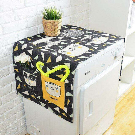 Playful Cartoon-Themed Linen Dust Cover for Chic Protection