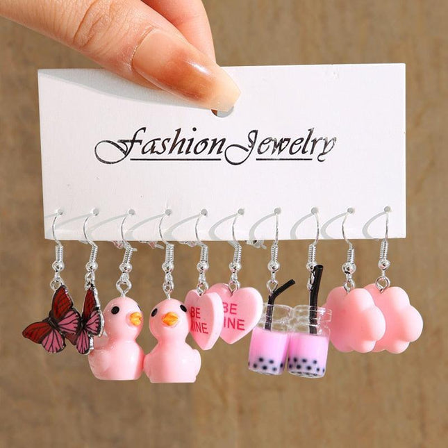 Playful Creatures Earring Set - A Fun Twist for Your Style