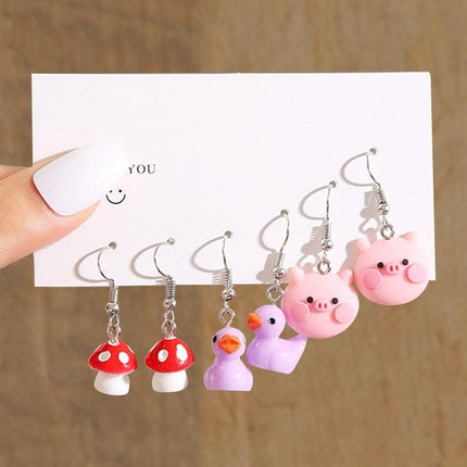 Playful Creatures Earring Set - A Fun Twist for Your Style - Très Elite