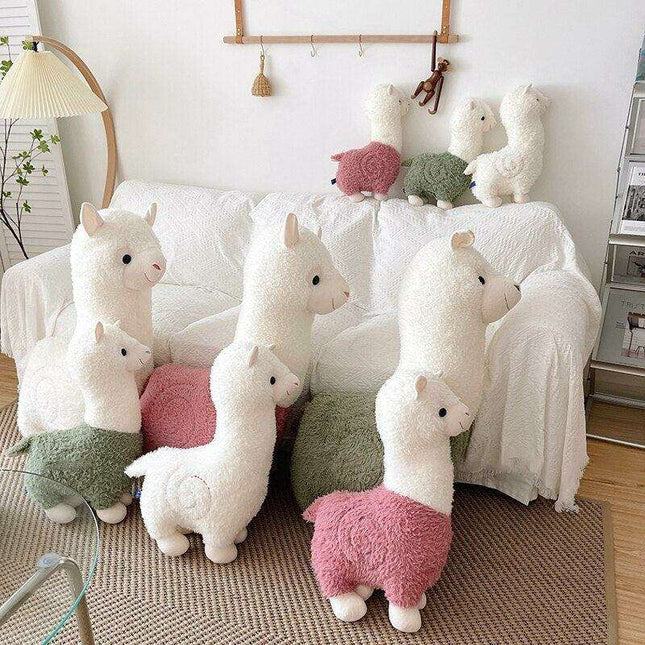 Cheerful Alpaca Sheep Plush Pillow - Adorable Decorative Cushion for Home and Gifts