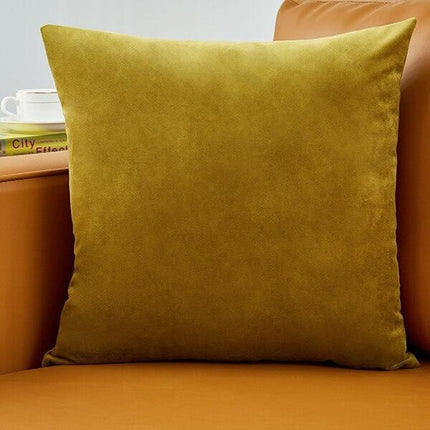 Plush Golden Velvet Pillow Cover Set - Perfect for Home, Vehicle, and Office Elegance