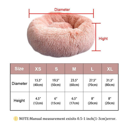 Plush Fleece Pet Bed with Long Plush Cushion
