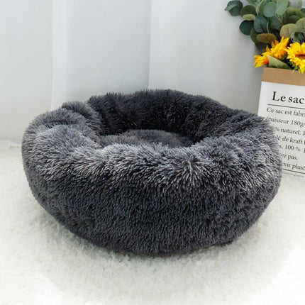 Plush Fleece Pet Bed with Long Plush Cushion