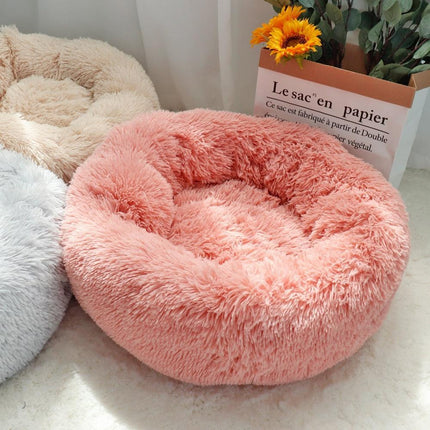 Plush Fleece Pet Bed with Long Plush Cushion