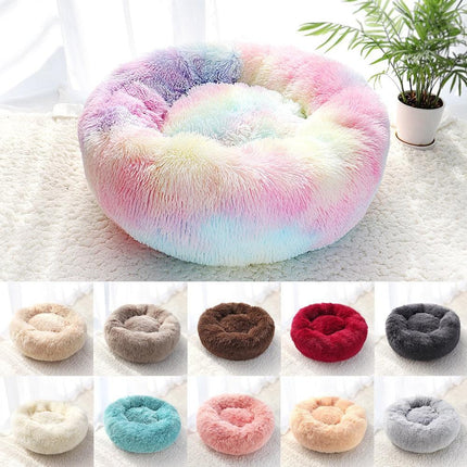 Plush Fleece Pet Bed with Long Plush Cushion