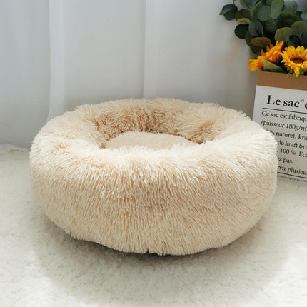Plush Fleece Pet Bed with Long Plush Cushion