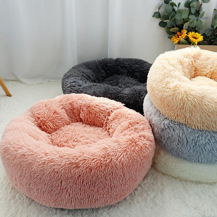 Plush Fleece Pet Bed with Long Plush Cushion