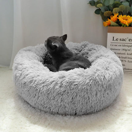 Plush Fleece Pet Bed with Long Plush Cushion