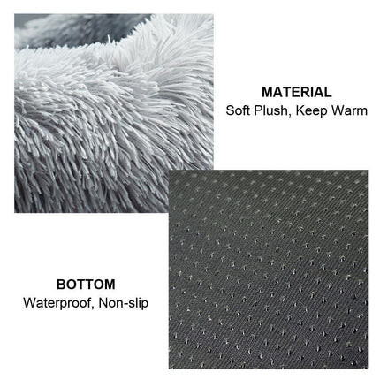 Plush Fleece Pet Bed with Long Plush Cushion