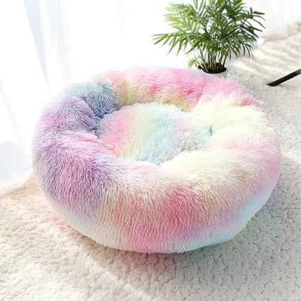Plush Fleece Pet Bed with Long Plush Cushion