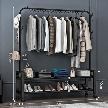 Portable Stainless Steel Folding Laundry Rack with Wheels for Easy Drying..