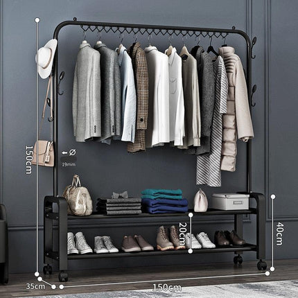 Portable Stainless Steel Folding Laundry Rack with Wheels for Easy Drying - Très Elite
