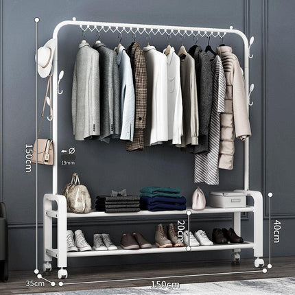 Portable Stainless Steel Folding Laundry Rack with Wheels for Easy Drying - Très Elite