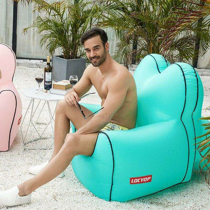 Portable Wind-Resistant Inflatable Lounge Chair with Ground Nail Stabilization - The Ultimate Relaxation Companion..