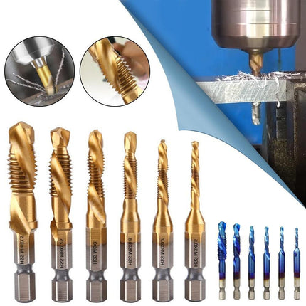 Precision Tap Set with Titanium Coating and Spiral Flute Design for Efficient Tapping and Chamfering - Très Elite
