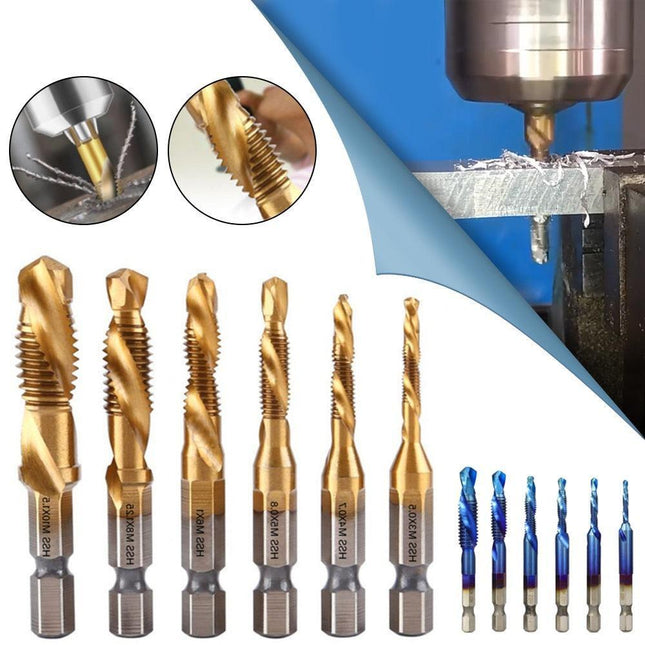 Precision Tap Set with Titanium Coating and Spiral Flute Design for Efficient Tapping and Chamfering