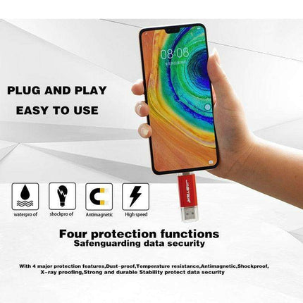 Premium 2-in-1 Type-C USB Flash Drive - Golden Metal Design with High-Speed Data Transfer and Enhanced Security - Très Elite