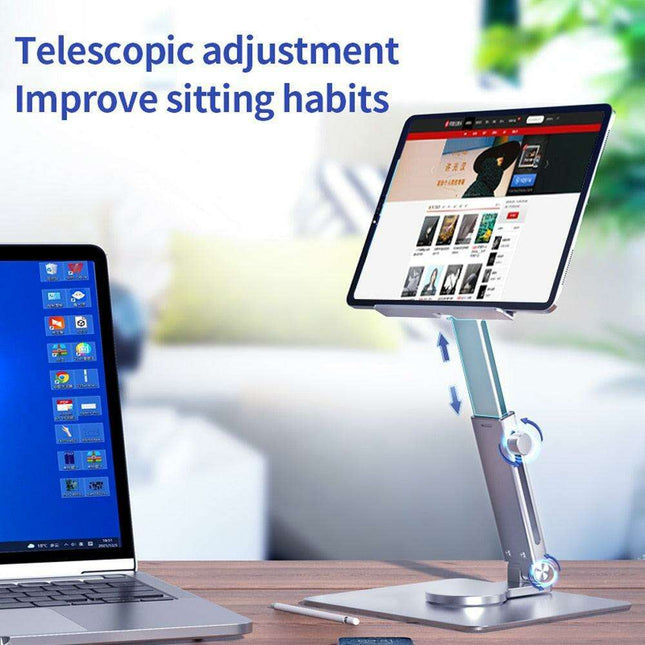 Premium Adjustable 360° Rotating Tablet and Laptop Stand - Durable Aluminum Alloy Holder