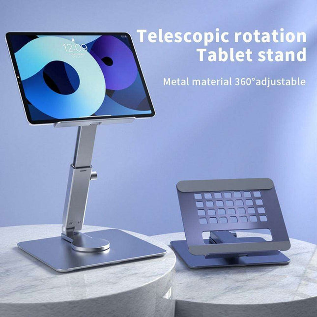 Premium Adjustable 360° Rotating Tablet and Laptop Stand - Durable Aluminum Alloy Holder