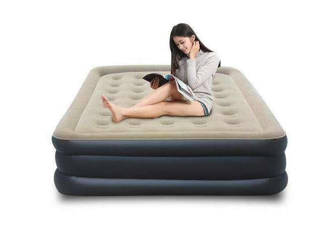 Premium Black Inflatable Sofa Bed for Luxurious Comfort and Versatility