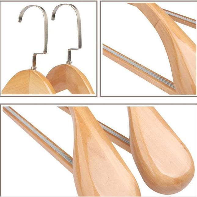 Premium Extra-Wide Wooden Hangers with Non-Slip Features for Stylish Closet Management