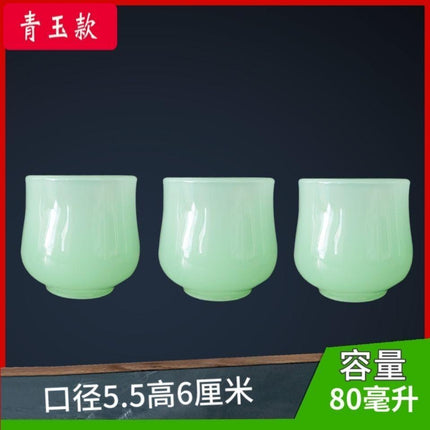 Premium Sheep Fat Jade Porcelain Tea Cup Set - Luxurious Chinese Kung Fu Tea Experience for Enthusiasts - Très Elite