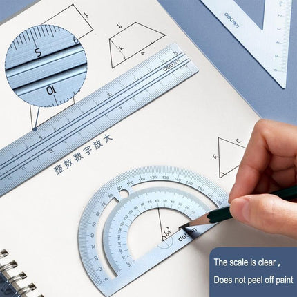 Professional Geometry Tool Kit: Premium Metal Ruler and Protractor Set - Enhance Your Design Capabilities - Très Elite