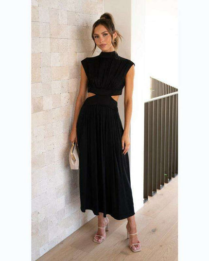 Bohemian Chic Dreamy Macaron Maxi Dress with Stand Collar