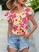 Ethereal Blossom Flutter Sleeve Blouse for Ladies