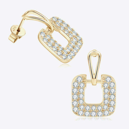 Radiant 1.68 Carat Lab-Grown Diamond Sterling Silver Drop Earrings