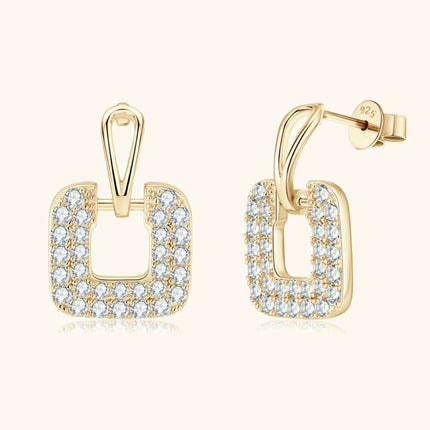 Radiant 1.68 Carat Lab-Grown Diamond Sterling Silver Drop Earrings