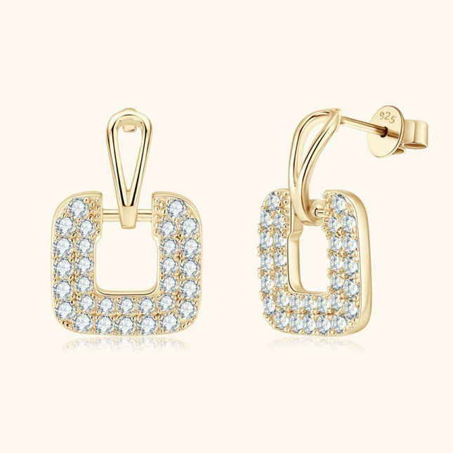 Radiant 1.68 Carat Lab-Grown Diamond Sterling Silver Drop Earrings