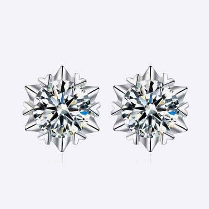 Radiant 4 Carat Moissanite Stud Earrings in Sterling Silver