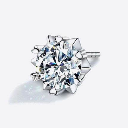 Radiant 4 Carat Moissanite Stud Earrings in Sterling Silver