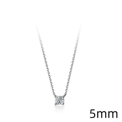 Radiant Allure: Sterling Silver Necklace with Sparkling Zircon Gems - Très Elite