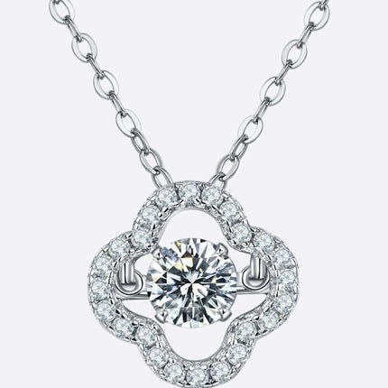 Radiant Clover Lab-Diamond Pendant Necklace Adorned with Zircon Accents